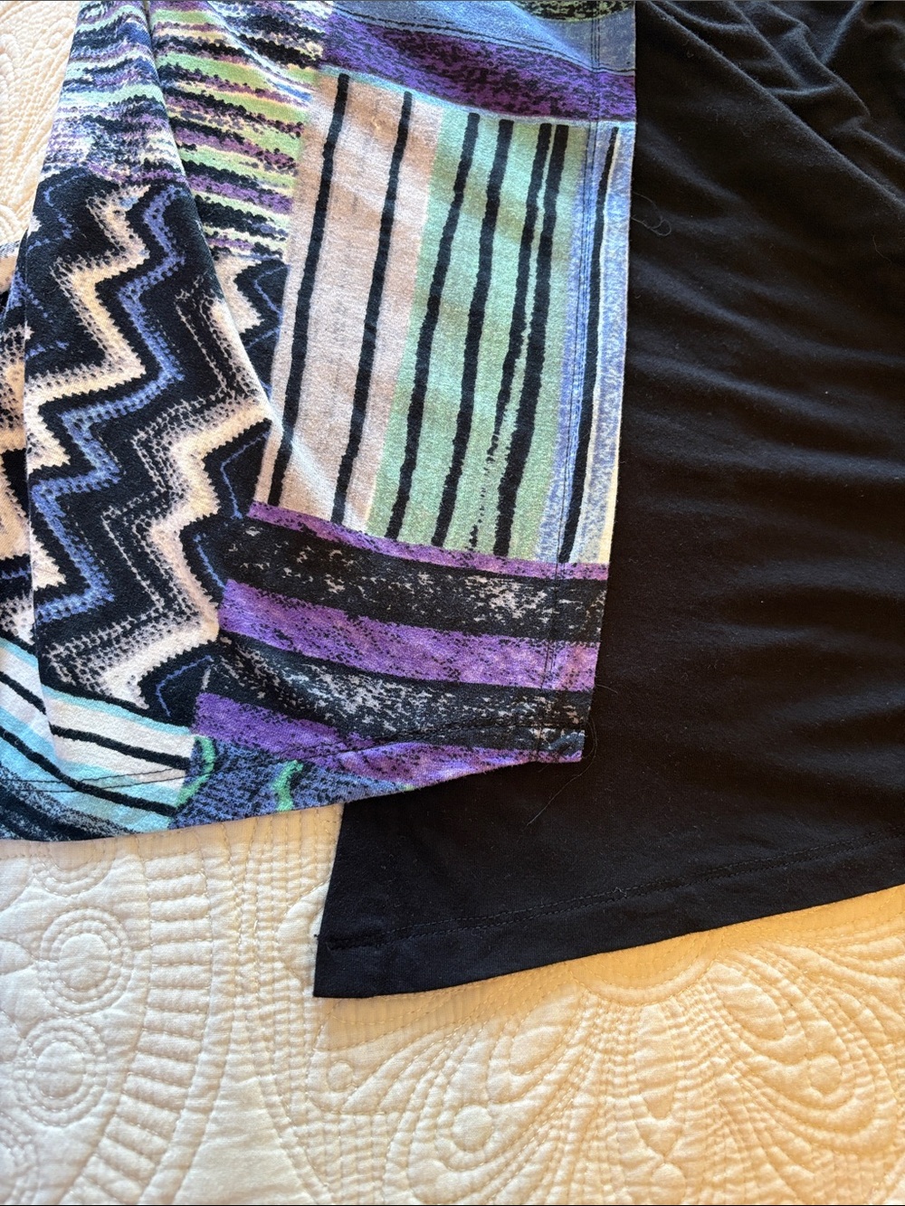 Parsley & Sage Black Tunic with Teal Blue Purple Patchwork - Picture 8 of 8